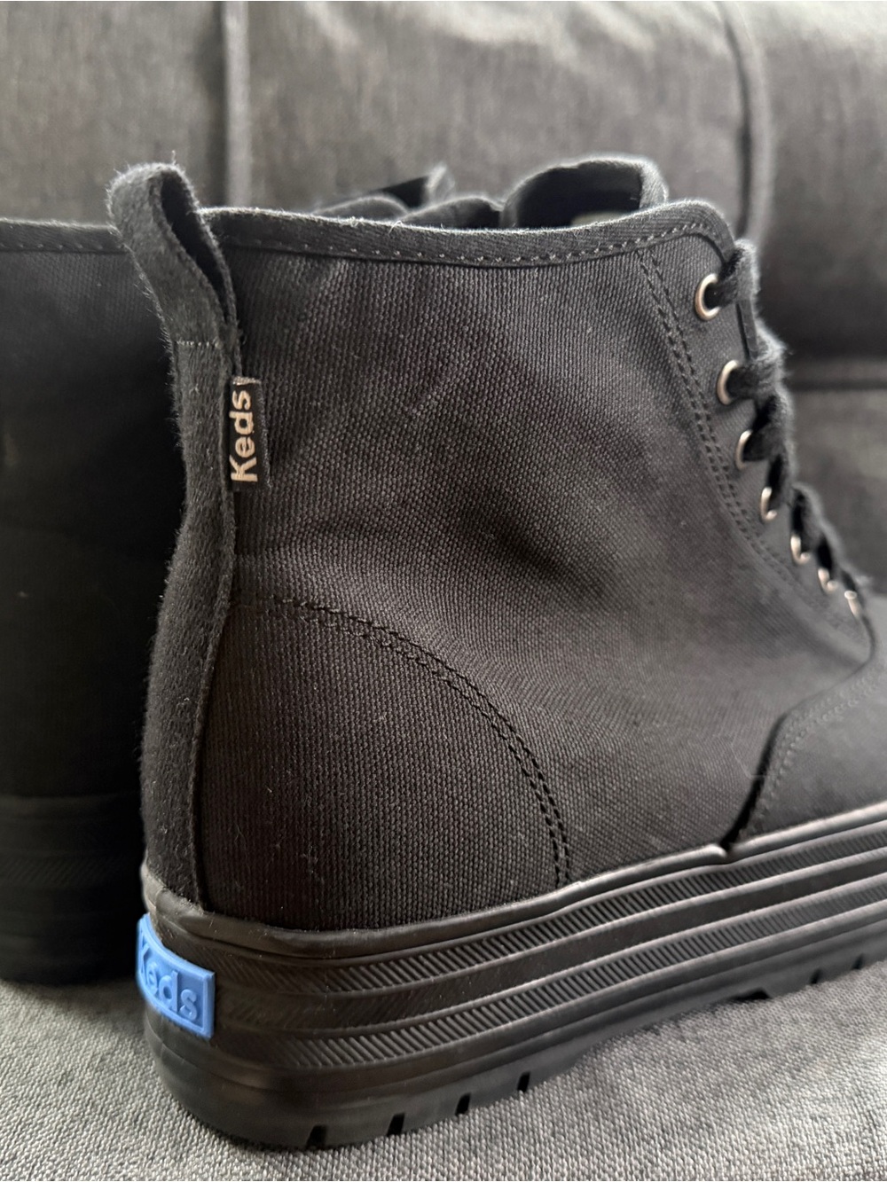 Keds Black womens lace up platform boots Size 8